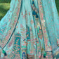 Aqua Blue Banarasi Silk Lehenga Choli With Heavy Embroidered Hand work: Wedding Edition