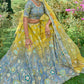 Yellow & Grey Tissue Silk Lehenga Choli With Heavy Embroidered Hand work: Wedding Edition