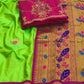 Kelly Green Woven Paithani Saree