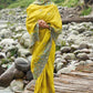 Titanium Yellow Viscose Silk Saree with Intricate Embroidery work