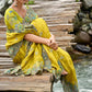 Titanium Yellow Viscose Silk Saree with Intricate Embroidery work