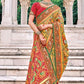 Honey Yellow Patan Patola Silk Saree with Embroidered Blouse