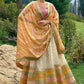 White & Pink Georgette Silk lehenga with Stone,Thread,Resham & Heavy Embroidery work