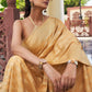 Wheat Brown Zari Woven Leheriya Georgette Saree