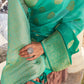 Blue & Green Zari Woven Georgette Saree