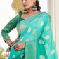Blue & Green Zari Woven Georgette Saree