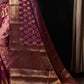 Lollipop Purple Woven Organza Saree