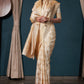 Beige Brown Zari Woven Satin Silk Saree