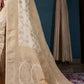 Beige Brown Zari Woven Satin Silk Saree