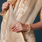 Beige Brown Zari Woven Satin Silk Saree