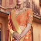 Carrot Orange Chanderi-Banarasi Fusion Woven Saree