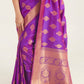 Royal Purple Zari Butta Woven Banasari Silk Saree