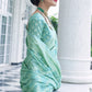 Caribbean Green Lucknowi Chikankari Weaving Silk Saree