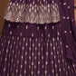 Wine Purple Georgette Embroidered Lehenga Suit