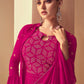 Barbie Pink Georgette Designer Embroidered Suit with Long Jacket
