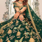 Deep Green Art Silk Lehenga Choli with Thread, Zari,Dori & Sequins work