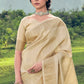 Beige Brown Zari Woven Tissue Silk Saree