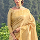 Beige Golden Zari Woven Tissue Silk Saree