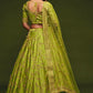Avocado Green Silk Lehenga Choli with Thread,Zari,Dori & Sequins work