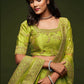 Avocado Green Silk Lehenga Choli with Thread,Zari,Dori & Sequins work