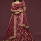 Barn Red Silk Lehenga Choli with Thread,Zari,Dori & Sequins work