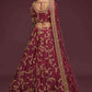 Barn Red Silk Lehenga Choli with Thread,Zari,Dori & Sequins work