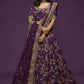 Wine Purple Silk Lehenga Choli with Thread,Zari,Dori & Sequins work