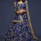 Admiral Blue Silk Lehenga Choli with Thread,Zari,Dori & Sequins work