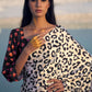 Black and White Leopard Print Crepe Silk Saree: Top Pick