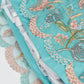 Turquoise Blue Net Lehenga Choli with Sequins & Thread Embroidery work