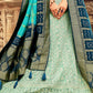 Aqua Green Georgette Lehenga Choli Having Lucknowi work and Banarasi Dupatta