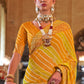 Yellow & Orange Leheriya Printed Georgette Saree