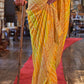 Yellow & Orange Leheriya Printed Georgette Saree