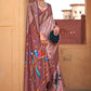 Pink & Brown Paithani Silk Saree