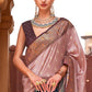 Pink & Brown Paithani Silk Saree
