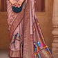 Pink & Brown Paithani Silk Saree