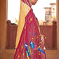 Yellow & Red Paithani Silk Saree
