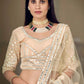 Bisque Brown Organza Lehenga Choli with Foil,Thread & Mirror work