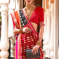 Black & Red Printed Patola Silk Saree