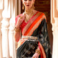 Black & Red Printed Patola Silk Saree