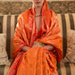 Amber Orange Woven Banarasi Tussar Silk Saree