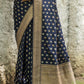 Denim Blue Soft Banarasi Silk Saree with overall Butti