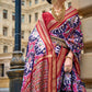 Berry Blue Patola Printed Viscose Silk Saree