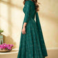 Arabian Green Embroidered Georgette Plazzo Suit