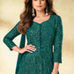 Arabian Green Embroidered Georgette Plazzo Suit