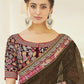 Army Green Designer Organza Saree with Thread & Zari work