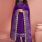 Violet Purple Purple Embroidered Silk Salwar Suit