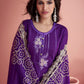 Violet Purple Purple Embroidered Silk Salwar Suit