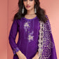 Violet Purple Purple Embroidered Silk Salwar Suit