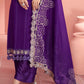 Violet Purple Purple Embroidered Silk Salwar Suit